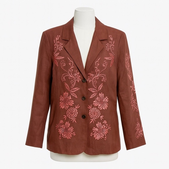 VICTOR COSTA OCCASION EMBROIDERED BLAZER JACKET WOMEN'S Size Large NWT - Picture 1 of 6